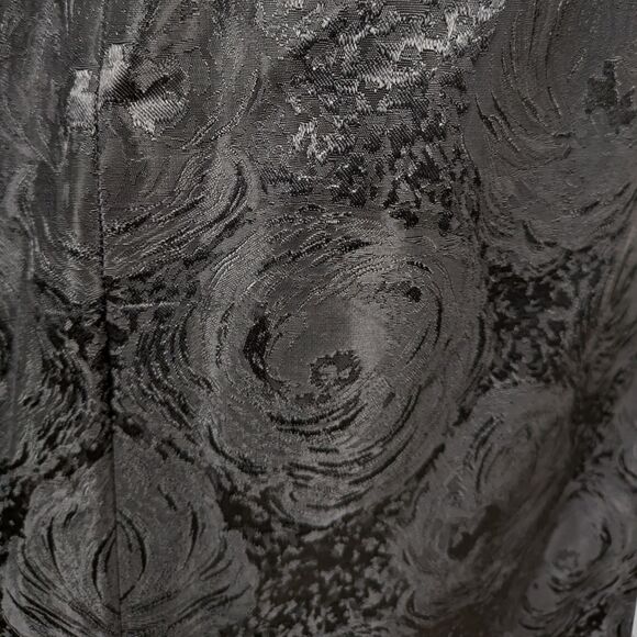 Vintage 60s Jacquard Cocktail Formal Maxi Dress Size 6 Black Fitted Bombshell - Picture 11 of 15